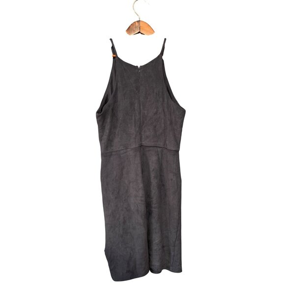 Blue Micro Suede Bodycon Dress W/ Side Ruching & Back Zip Small - Picture 8 of 8